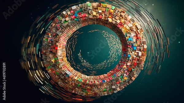 Fototapeta Striking visual representation of a circular economy in motion. Generative AI