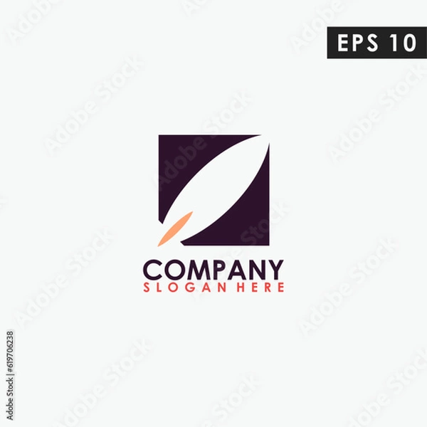 Fototapeta Rocket Modern Logo Design Vector Template Isolated In Shape Colour