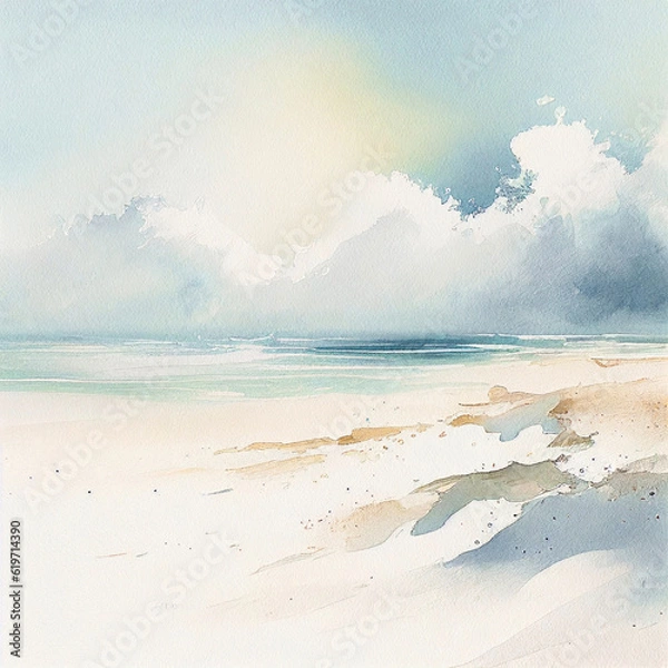 Obraz watercolor beach background
