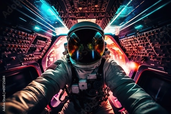 Obraz Astronaut exploring deep space