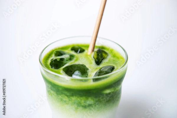 Fototapeta アイス抹茶ラテ