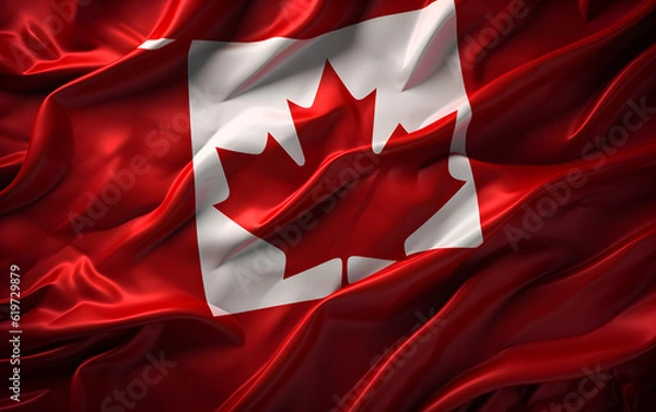 Obraz canadian flag waving in wind