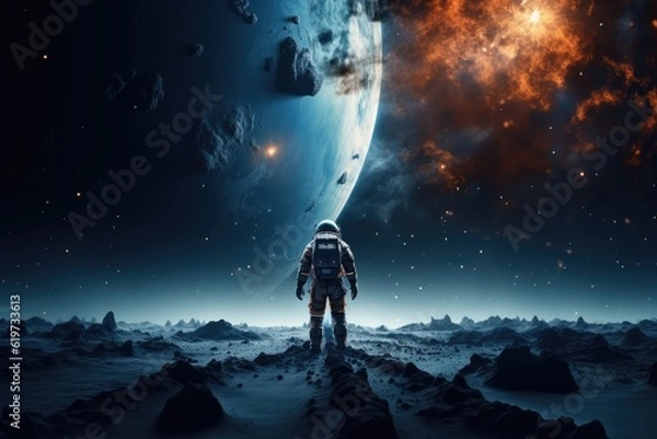 Obraz Astronaut  exploring other worlds in outer space