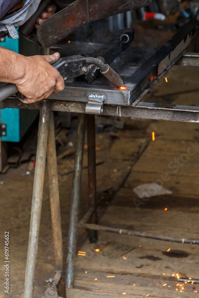 Obraz Welding work in a workshop