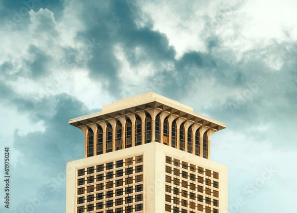 Obraz Egypt, Cairo - View of Nile River and Modern Skyscrapers, Buildings in Downtown Cairo, Sunset View.