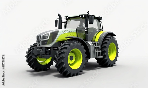 Fototapeta Tractor on White Background. Created using generative AI tools