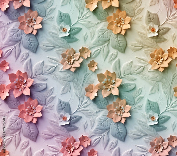 Obraz 3D Flower Seamless Pattern