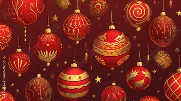 Fototapeta christmas tree decorations. Generative AI.