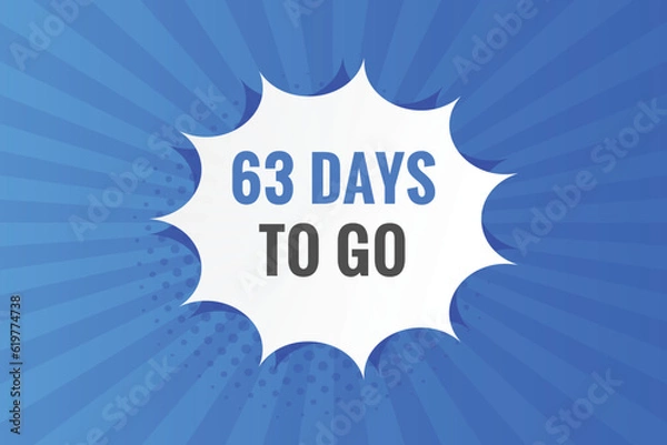 Fototapeta 63 days to go countdown template. 63 day Countdown left days banner design
