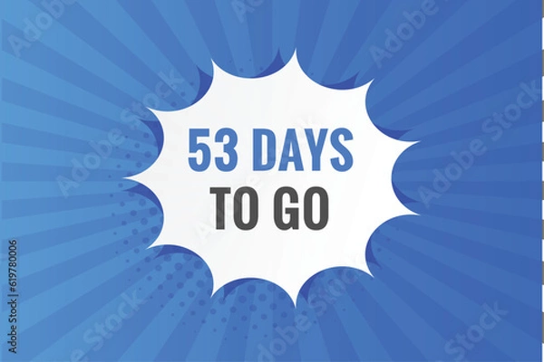 Fototapeta 53 days to go countdown template. 53 day Countdown left days banner design
