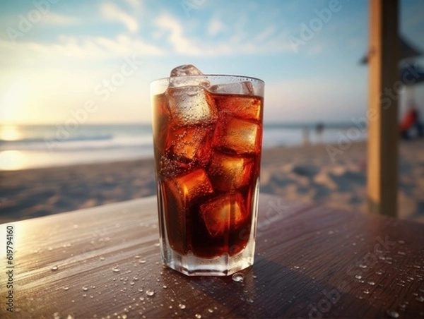 Fototapeta Coca Cola drink on the beach