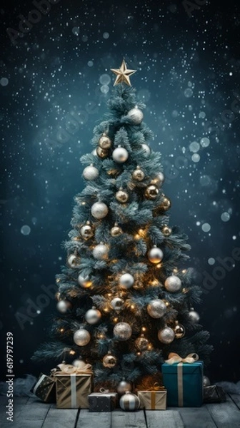 Obraz christmas tree and gifts