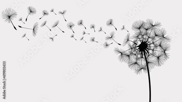 Obraz Wildflower dandelion in a vector style isolated. Vector flower for background, texture, wrapper pattern, frame or border.