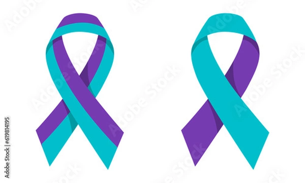 Fototapeta Suicide prevention ribbon, flat vector.
