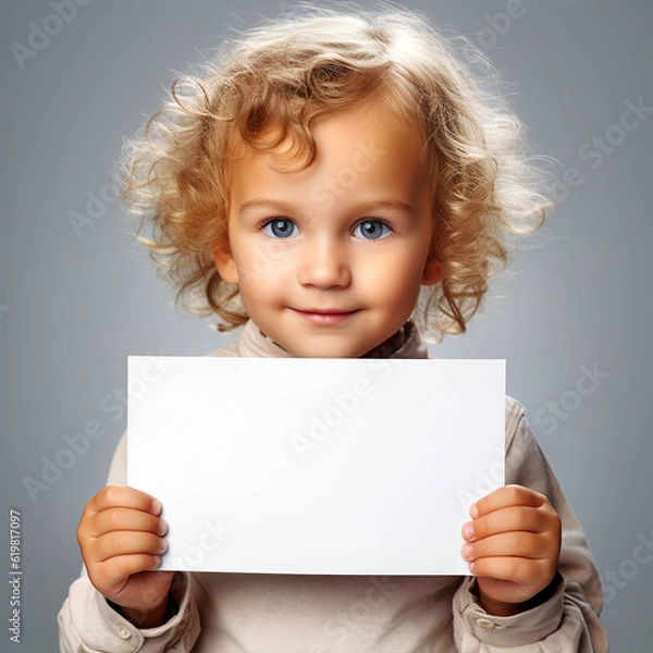 Obraz A Child holding a message board
