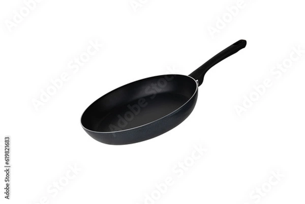 Fototapeta Frying pan on a white background. Frying pan close-up on a white background.