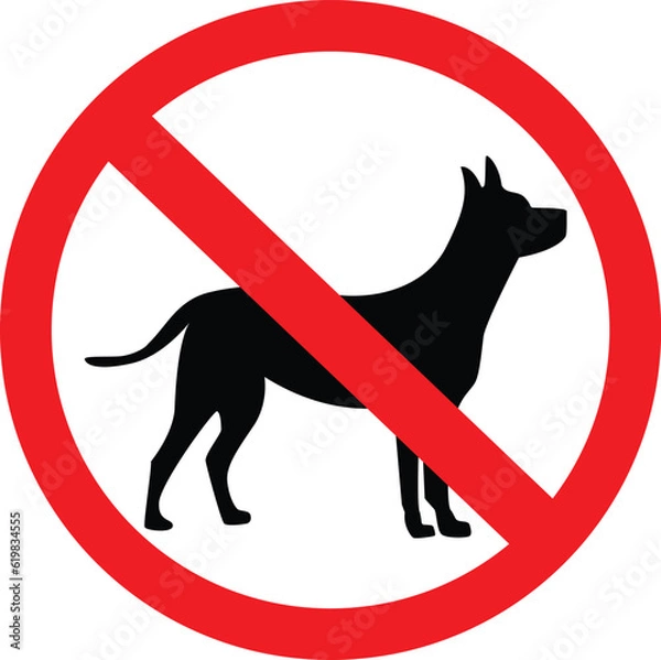 Fototapeta no dog sign vector