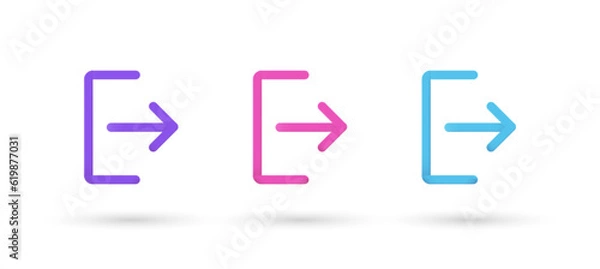 Obraz 3d editable illustration log out purple, pink and blue, 3d, vector, suitable for web illustrations, hero pages, landing pages.