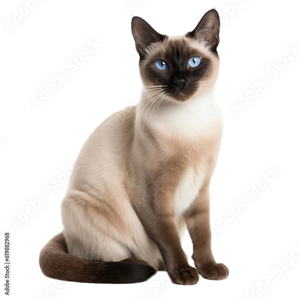 Fototapeta siamese cat isolated on transparent background 