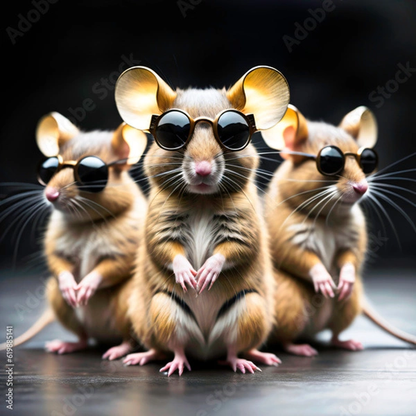 Fototapeta Generative AI image of a group of mice .