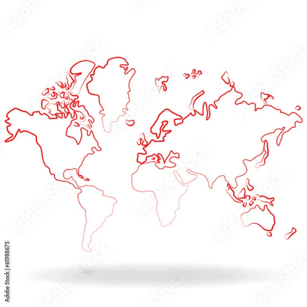 Obraz logo mapamundi red