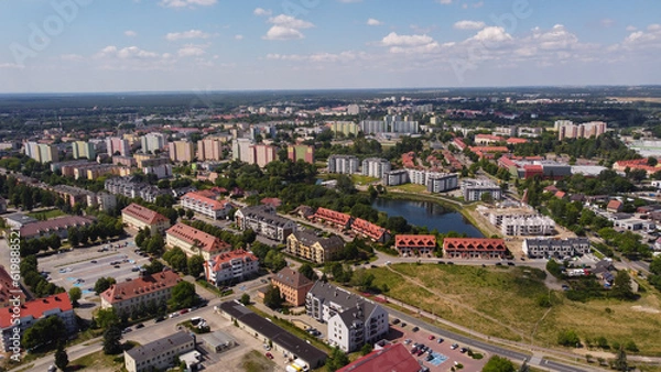 Obraz Piła, widok na miasto z lotu ptaka 