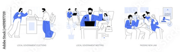 Fototapeta Local government representatives abstract concept vector illustrations.