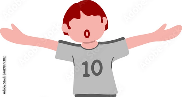Fototapeta Kid Open Arms with 10 Number Shirt