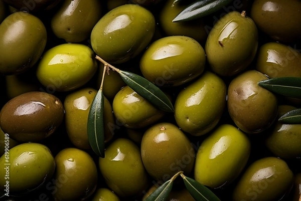 Obraz Olive as texture. Generative AI.