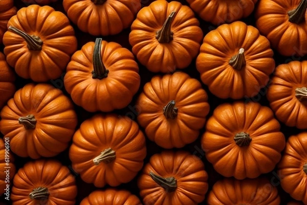 Obraz Pumpkin as background and texture. Generative AI.