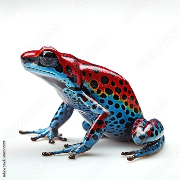 Fototapeta Vibrant Red and Blue Poison Dart Frog