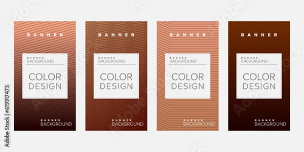 Fototapeta Background banner geometric line color design vector, vertical banner set