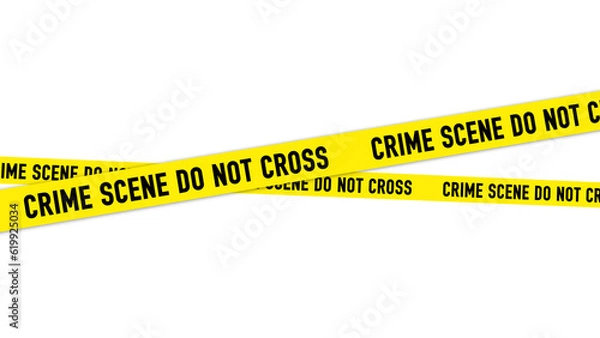 Obraz Crime scene do not cross tape line 3D Design Element – Transparent PNG, Police Line Graphic, Isolated Object for Crime Scene Design