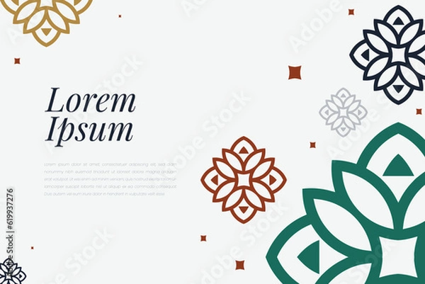 Obraz Islamic Decorative background in Arabic colorful. Simple geometric mosaic with colorful Islamic ornamental details.