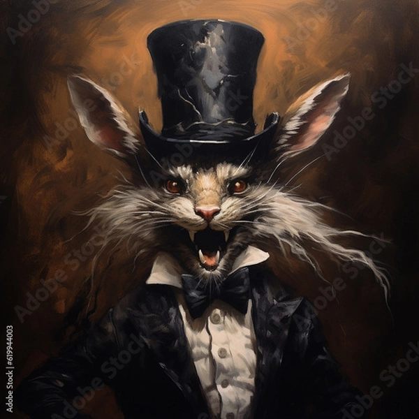 Obraz black and white cat