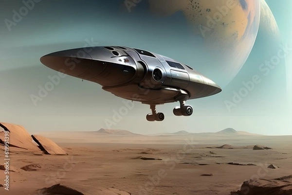 Fototapeta Mars Vanguard: A Futuristic Depiction of an Astronaut's Daring Exploration