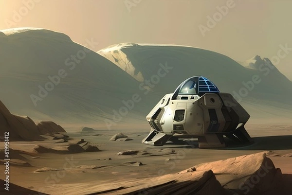 Fototapeta Mars Unbound: Daring Exploration Through the Eyes of a Futuristic Astronaut