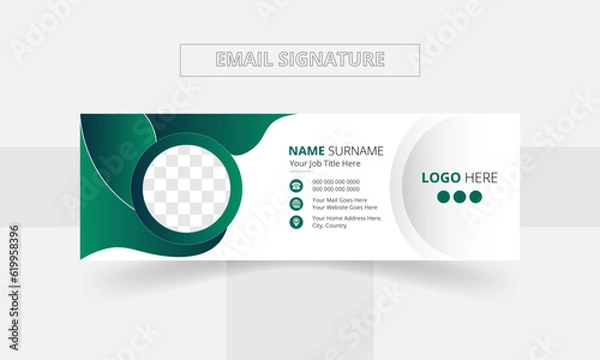 Fototapeta Modern Creative and minimalist business email signature template or email footer and personal social media cover Premium Vector