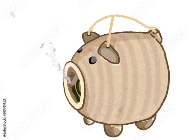 Fototapeta 夏の風物詩　蚊取りぶた