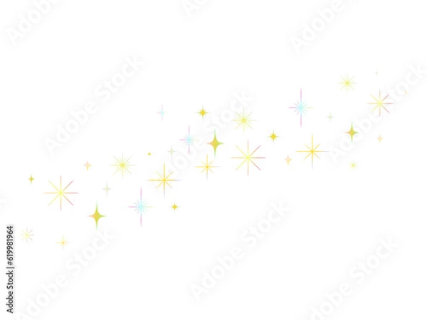 Obraz  絵本の世界のようなカラフルで可愛いキラキラ素材のイラスト