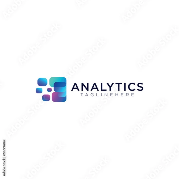 Fototapeta Vector data analyst logo design template art