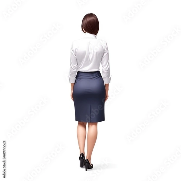 Fototapeta Back view of woman in suit