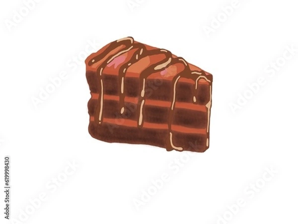 Fototapeta Hand-Drawn Chocolate Cake Illustration