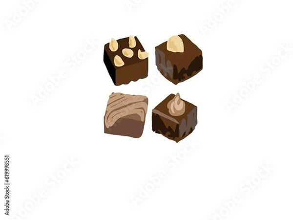 Obraz Assorted Chocolate Brownie Illustration