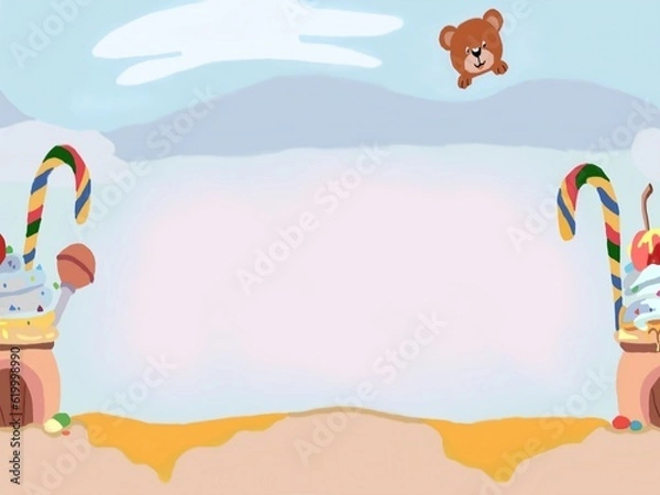 Fototapeta Cute Candy Land Background