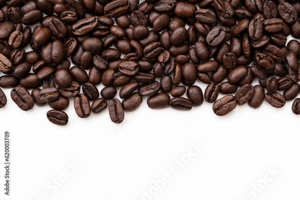 Fototapeta 白背景にコーヒー豆