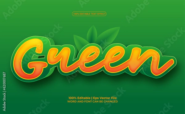 Fototapeta Green fully editable vector text effect