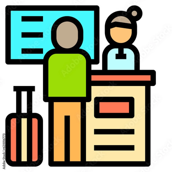 Obraz Check In Desk Collection Set. 