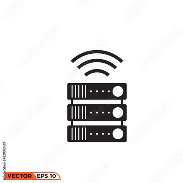 Obraz Server big data icon vector graphic of template 