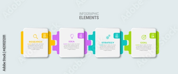 Fototapeta Business infographic template design icons 4 options or steps
